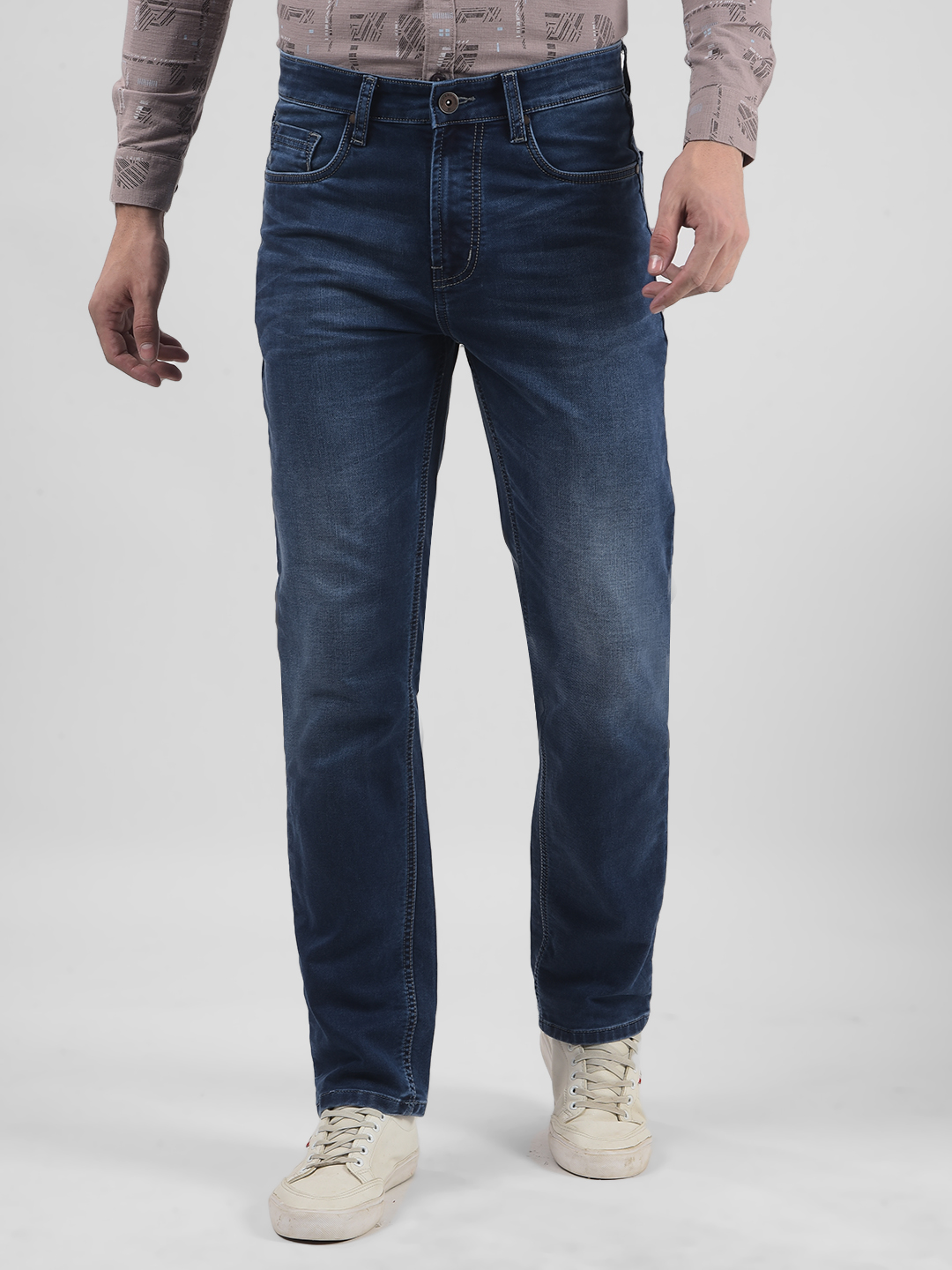 Numero Uno Men Solid Blue Jeans